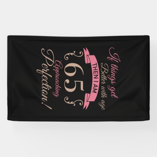 65e verjaardag beter met leeftijd spandoek (Horizontaal)