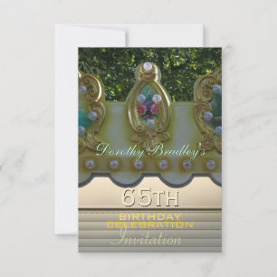 65e verjaardag Carrousel Custom Invite Kaart