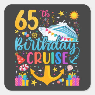65e verjaardag Cruise B-Day Party Vierkante Sticker