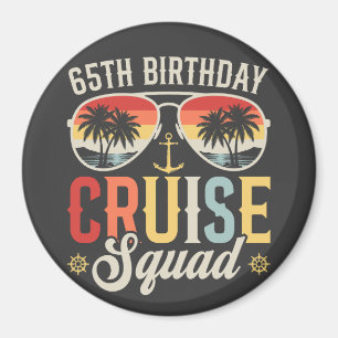 65E Verjaardag Cruise Squad Familie Matching Circl Magneet