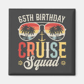 65E Verjaardag Cruise Squad Familie Matching Squar Magneet (Voorkant)