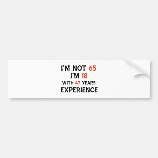 65e verjaardag design bumpersticker (Voorkant)