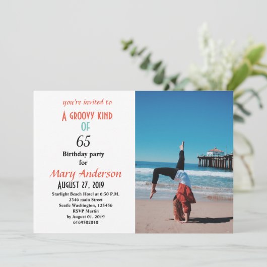 65e verjaardag Een groovy soort 65 verjaardag Kaart (Staand voorkant)