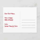 65e verjaardag: Fun Stars Pattern, Rainbow 65, Naa Briefkaart (Achterkant)