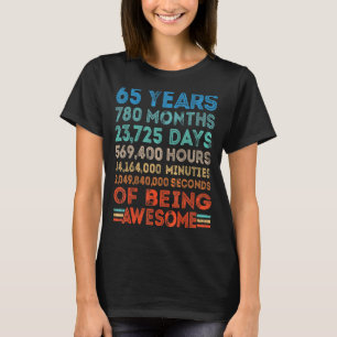 65e verjaardag Geweldige 65 jaar oude retro 7 T-shirt