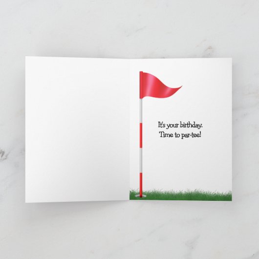 65e verjaardag golfbal in gras kaart (Binnen)