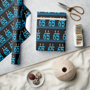 65e verjaardag Kaarsen met Oogballen Cadeaupapier