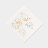 65e verjaardag Martini 65e gepersonaliseerd Folie Servetten (Rechts)