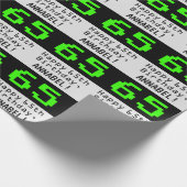 65e verjaardag - Nerdy / Geeky stijl "65" en naam Cadeaupapier (Hoek)