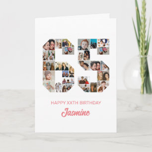 65e verjaardag nummer 65 foto collage gepersonalis kaart