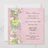 65e verjaardag Pink Blooms Aangepaste uitnodiging (Achterkant)