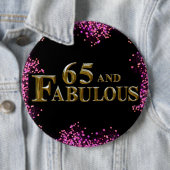 65e verjaardag ronde button 6,0 cm (In situ)