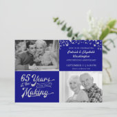 65e verjaardag Saffier Zilver Glitter Stars Kaart (Staand voorkant)