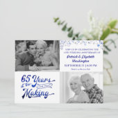 65e verjaardag Sapphire Silver Stars Kaart (Staand voorkant)