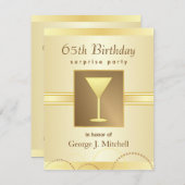 65e verjaardag Uitnodigingen van de Verzekeringspa (Voorkant / Achterkant)