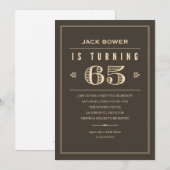 65e verjaardag Uitnodigingen voor mannen (Voorkant / Achterkant)