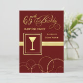 65e verjaardag van de uitnodiging van de Birthday  (Staand voorkant)