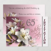 65e verjaardag van de uitnodiging van de Birthday  (Voorkant / Achterkant)