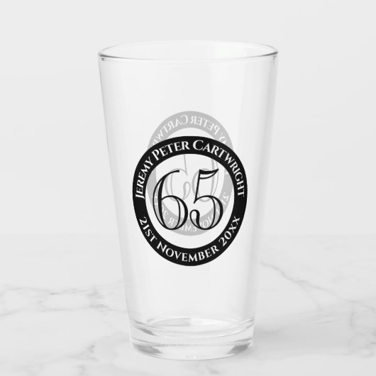 65e verjaardag van het gevierd glas (Achterkant)