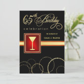 65e verjaardag van uitnodigingen (Staand voorkant)