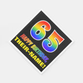 65e verjaardag: Vet, Leuk, Eenvoudig, Regenboog 65 Servet (Hoek)