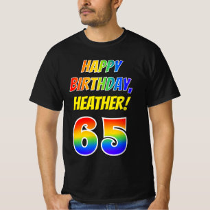 65e verjaardag — Vet, Leuk, Regenboog 65, Aangepas T-shirt
