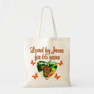 65E VERJAARDAG VLINDER TOTE BAG