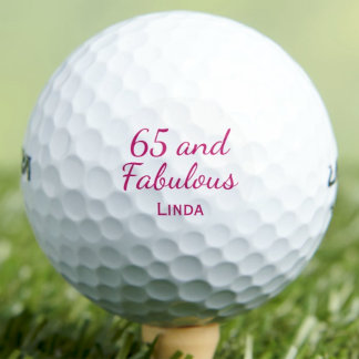 65e verjaardag vriend cadeau - Roze 65 en Fabulous Golfballen