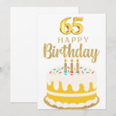 65e verjaardag wenskaart kaart (Voorkant / Achterkant)