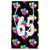65e Verjaardagsballonnen en Confetti Kleine Gift B Klein Cadeauzakje (Voorkant)