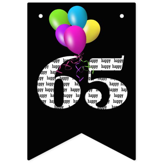 65e verjaardagsballonnen vlaggetjes (Eerste vlag)