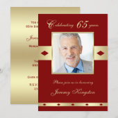 65ème Photo Anniversaire Fête Invitation Bourgogne (Devant / Derrière)