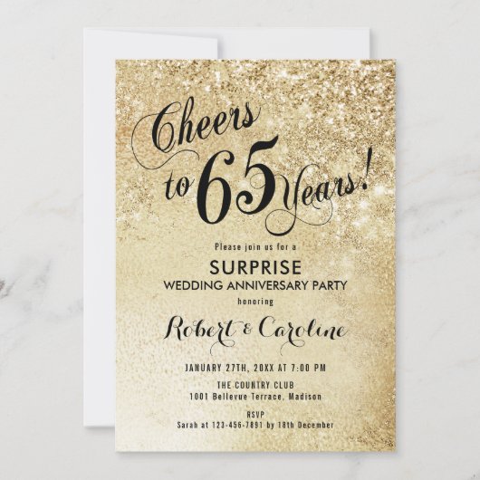 65ste huwelijksverjaardag verrassen - Goud Kaart (Voorkant)
