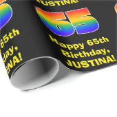 65ste verjaardag: Leuke, kleurrijke regenboog geïn Cadeaupapier (Rol Hoek)