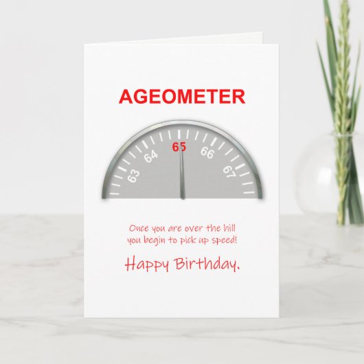 65ste Verjaardag, Lezing Ageometer Kaart (Voorkant)