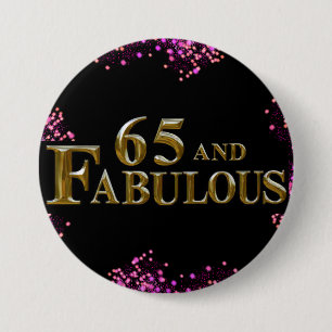 65ste verjaardag ronde button 7,6 cm