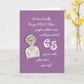 65ste verjaardag voor haar grappige kaart (Gele Bloem)