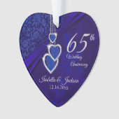 65th / 45th Sapphire Wedding Jubileum Keepslag Ornament (voorkant)
