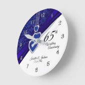 65th / 45th Sapphire Wedding Jubileum Keepslag Ronde Klok (Hoek)