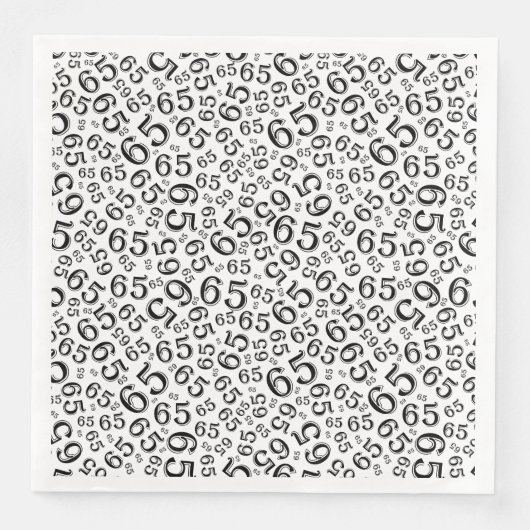 65th Age Random Number Pattern Black/White Servet (Voorkant)