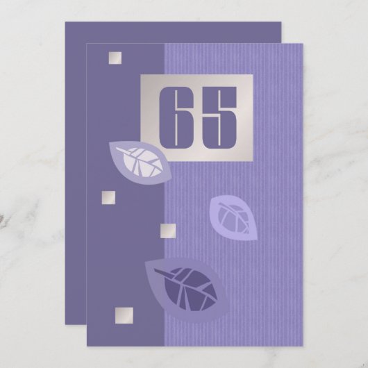 65th Birthday Celebration Custom Invitations (Devant / Derrière)