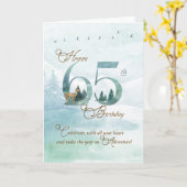 65th Birthday Evergreen Pines and Deer Nature Kaart (Gele Bloem)