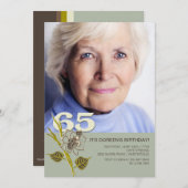 65th Birthday Foto Uitnodiging (Voorkant / Achterkant)