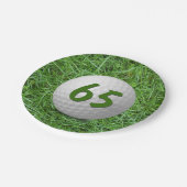 65th Birthday Golf Ball on Grass Paper Bord (Gekanteld)