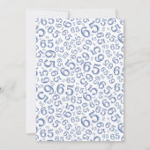 65th Birthday Party, Blue/White Number Pattern Kaart (Achterkant)