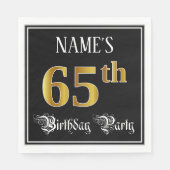 65th Birthday Party — Fancy script, Faux Gold look Servet (Voorkant)