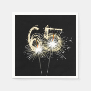 65th Birthday Party Sparklers on Black Servet