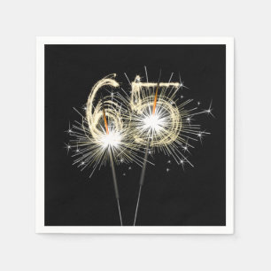 65th Birthday Party Sparklers on Black Servet