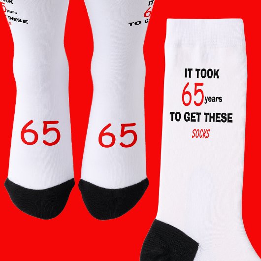 65th Birthday Socks Men Funny Sokken