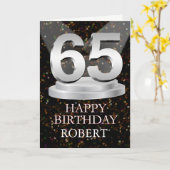 65th Birthday Spotlights Voeg een naam toe Kaart (Gele Bloem)